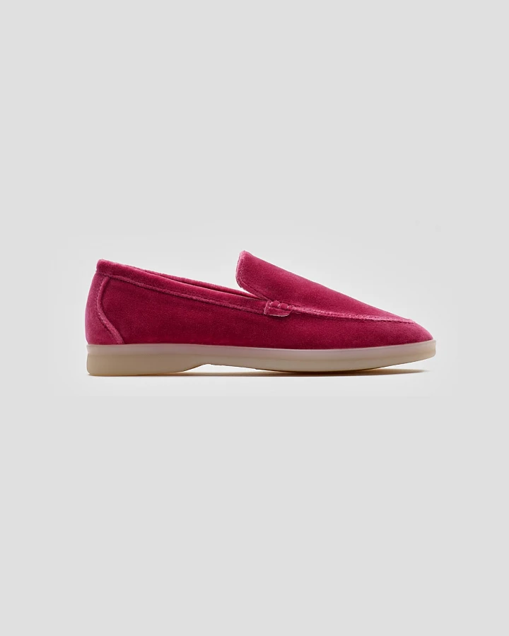 Solari Milano Damen vegan Loafer Samt Rosa