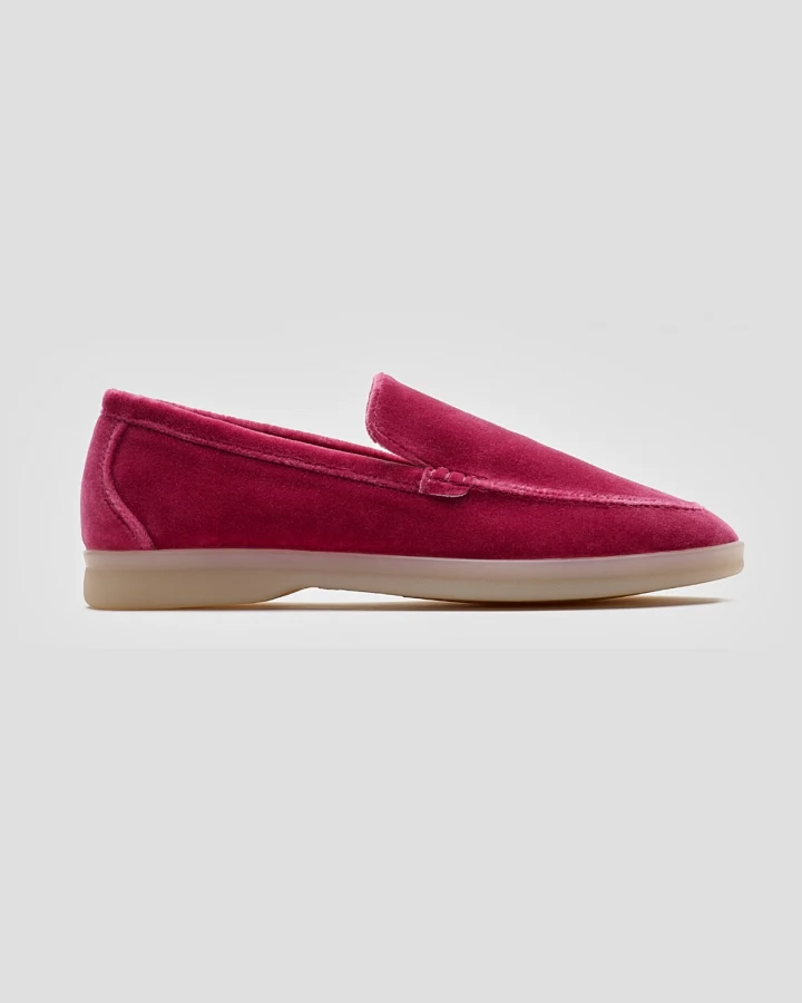 Solari Milano Damen vegan Loafer Samt Rosa