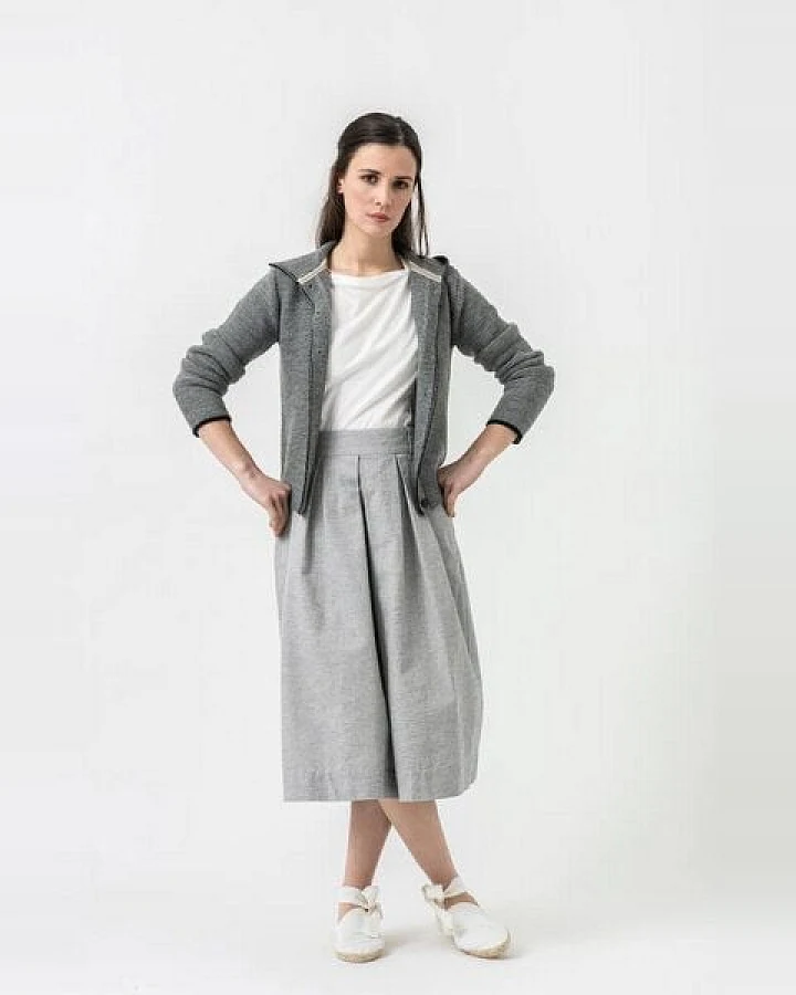 Grenzgang Damen Strickjacke EMMA mit Kapuze aus Schurwolle (kbT)