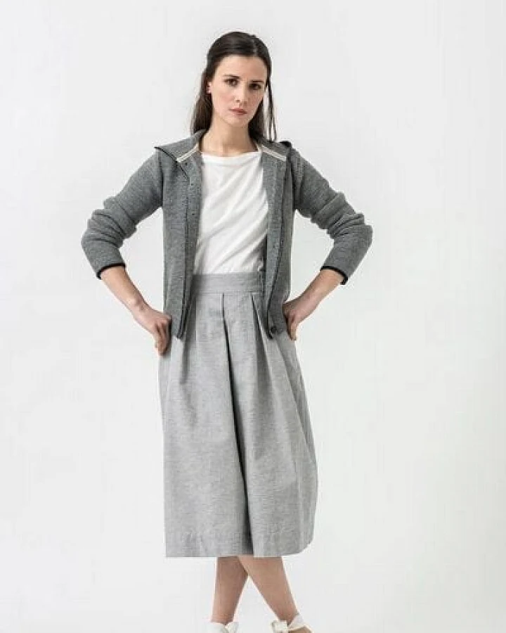 Grenzgang Damen Strickjacke EMMA mit Kapuze aus Schurwolle (kbT)