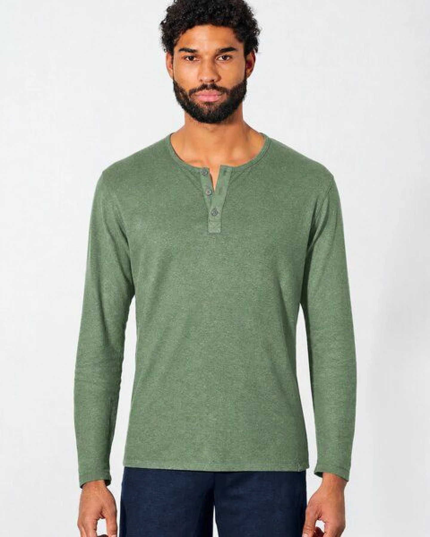 HempAge Herren Langarm-Shirt Hanf/Bio Baumwolle – Ansicht 2