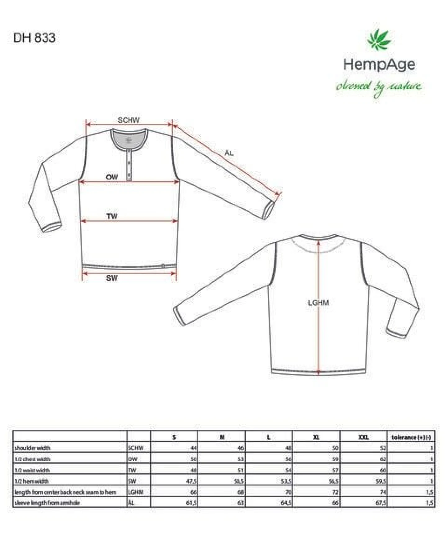 HempAge Herren Langarm-Shirt Hanf/Bio Baumwolle – Ansicht 3