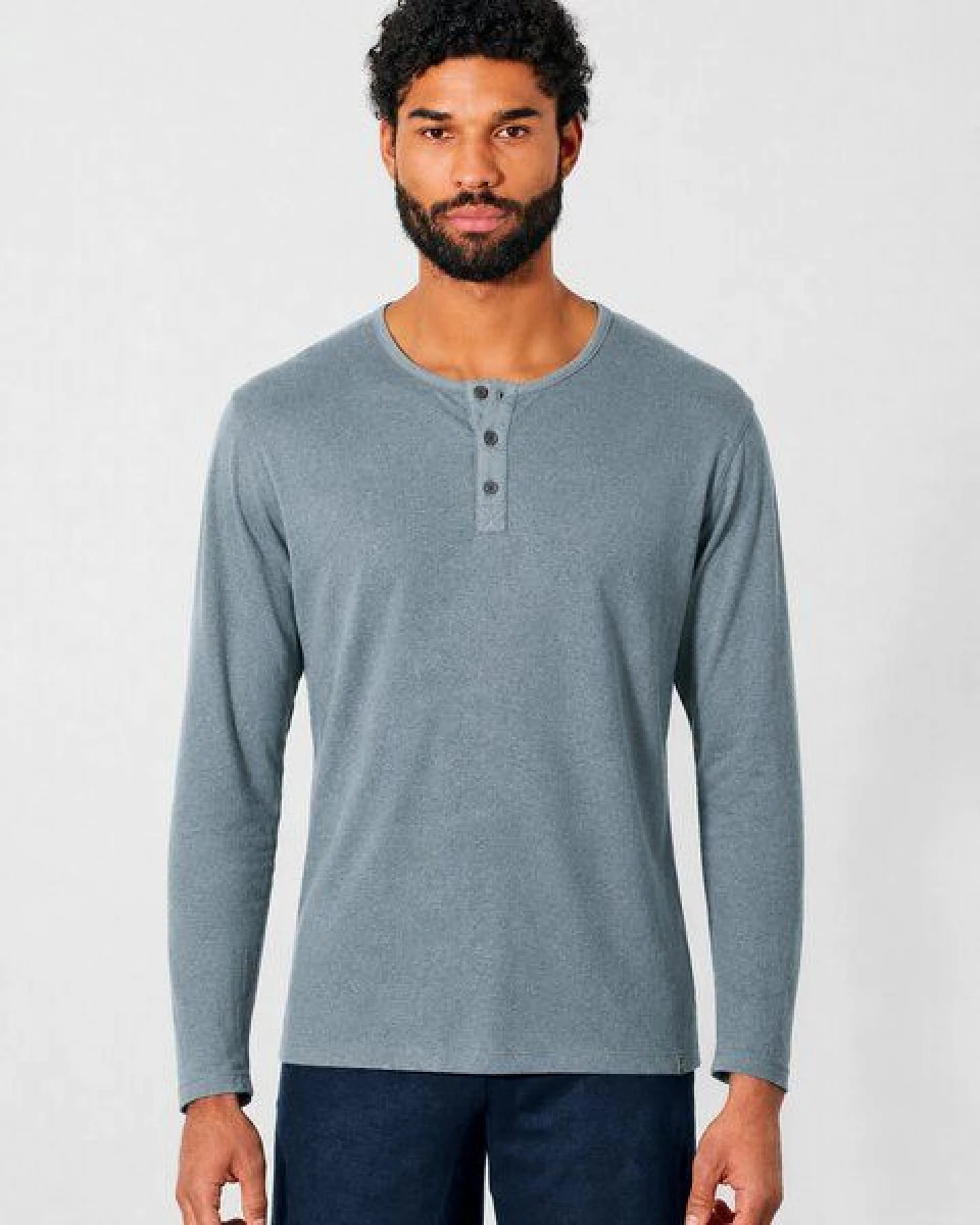 HempAge Herren Langarm-Shirt Hanf/Bio Baumwolle – Ansicht 2