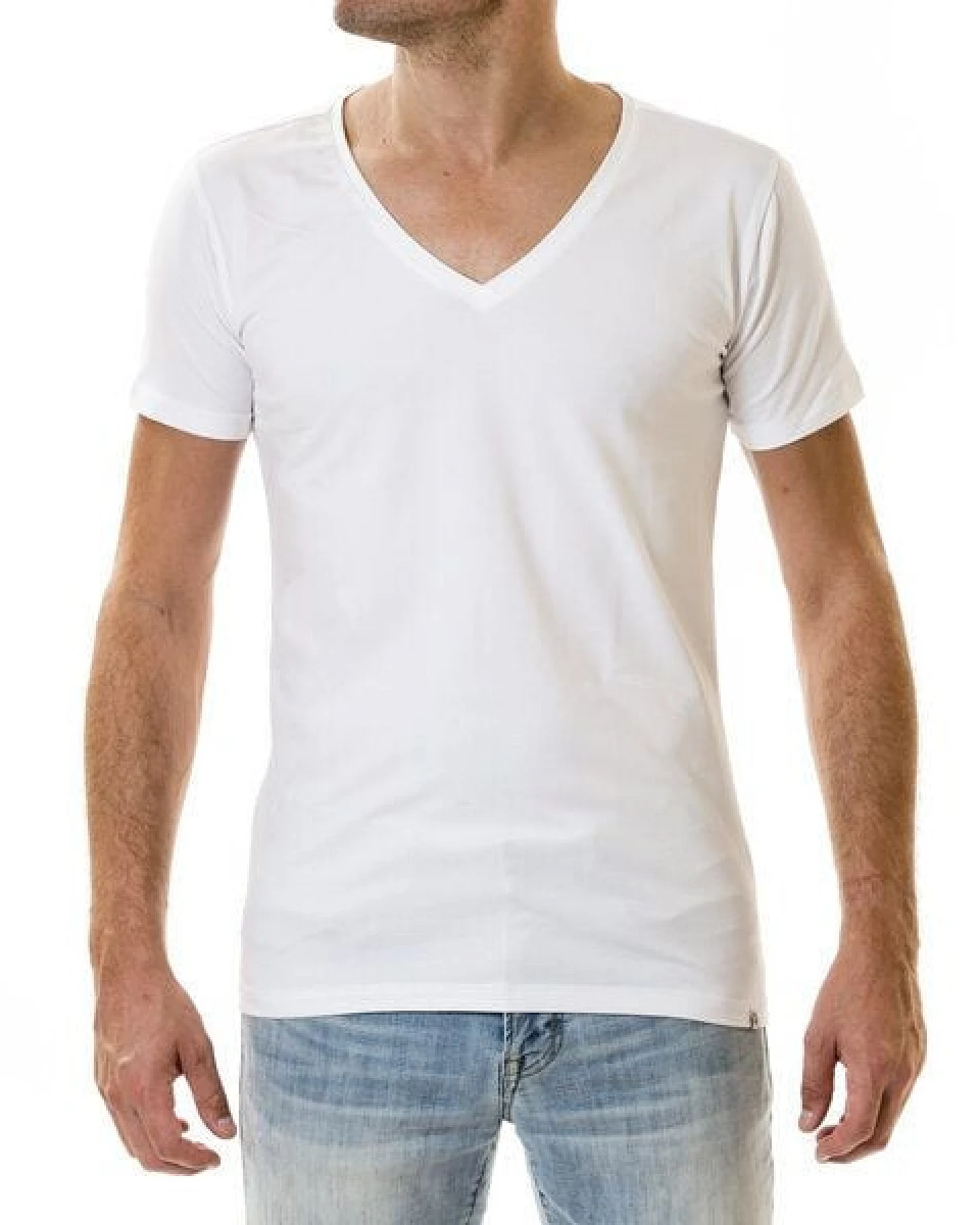 SKOT Fashion Nachhaltige T-Shirt 2-pack / Herren / Tief V-neck / Weiß – Ansicht 2