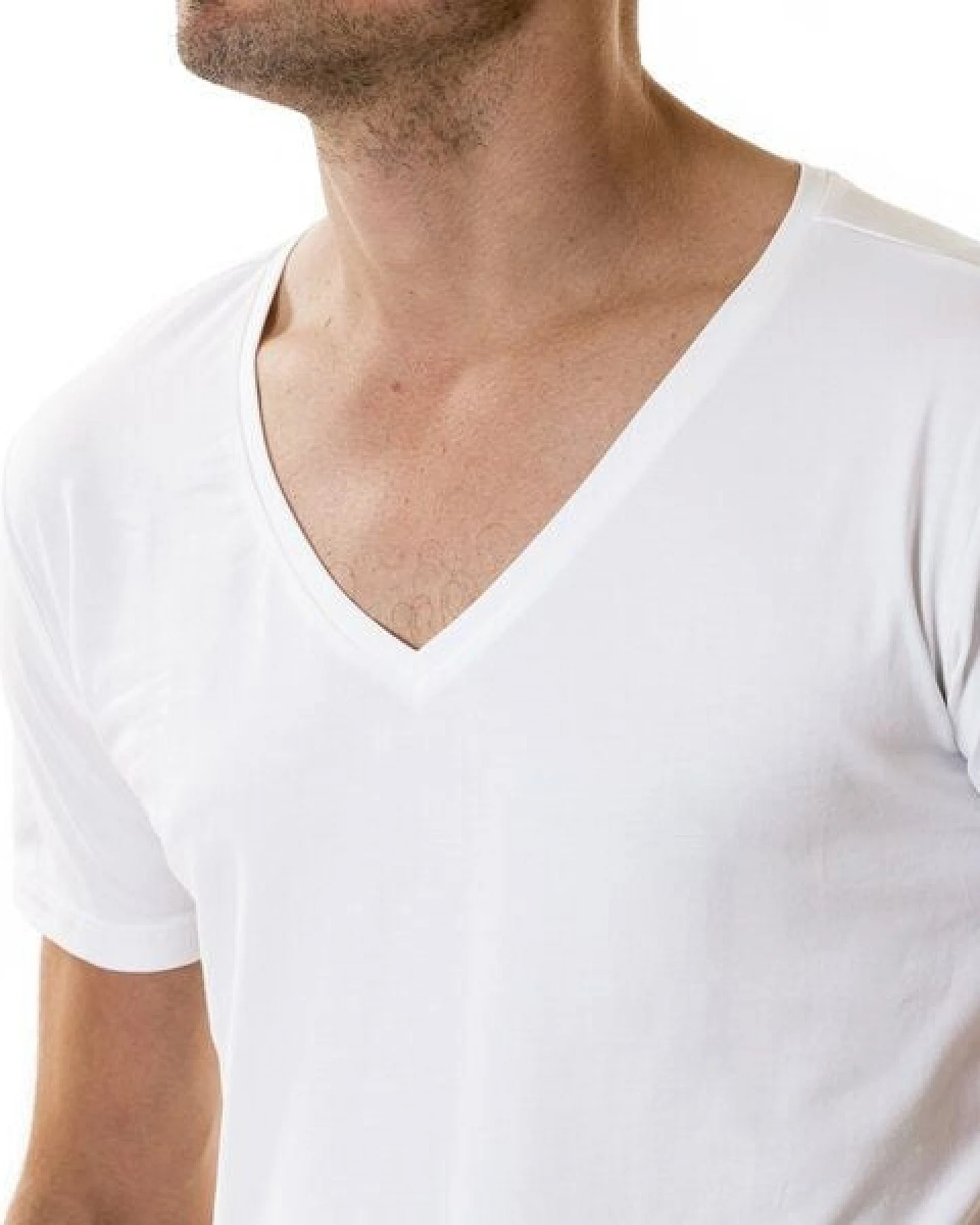 SKOT Fashion Nachhaltige T-Shirt 2-pack / Herren / Tief V-neck / Weiß – Ansicht 3