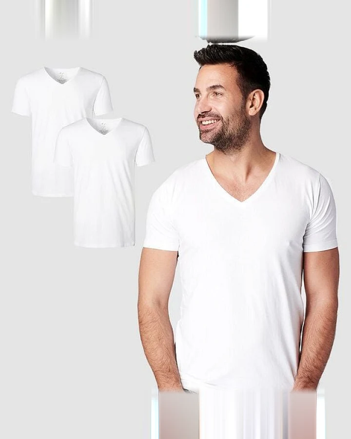 SKOT Fashion Nachhaltige T-Shirt 2-pack / Herren / V-neck / Weiß oder Schwarz