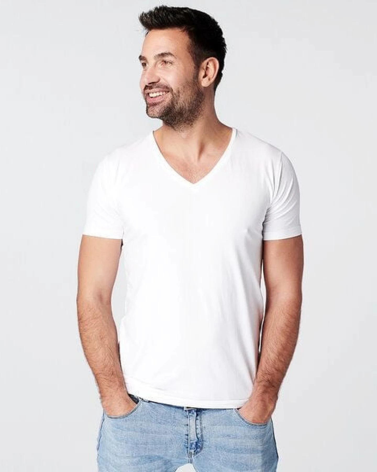 SKOT Fashion Nachhaltige T-Shirt 2-pack / Herren / V-neck / Weiß oder Schwarz – Ansicht 3