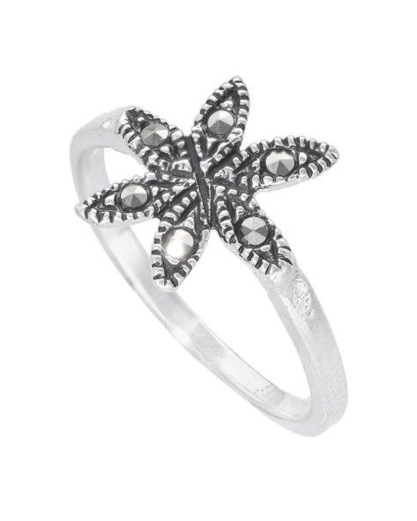 pakilia Silber Ring Blaustern-Blume Fair-Trade und handmade – Ansicht 2
