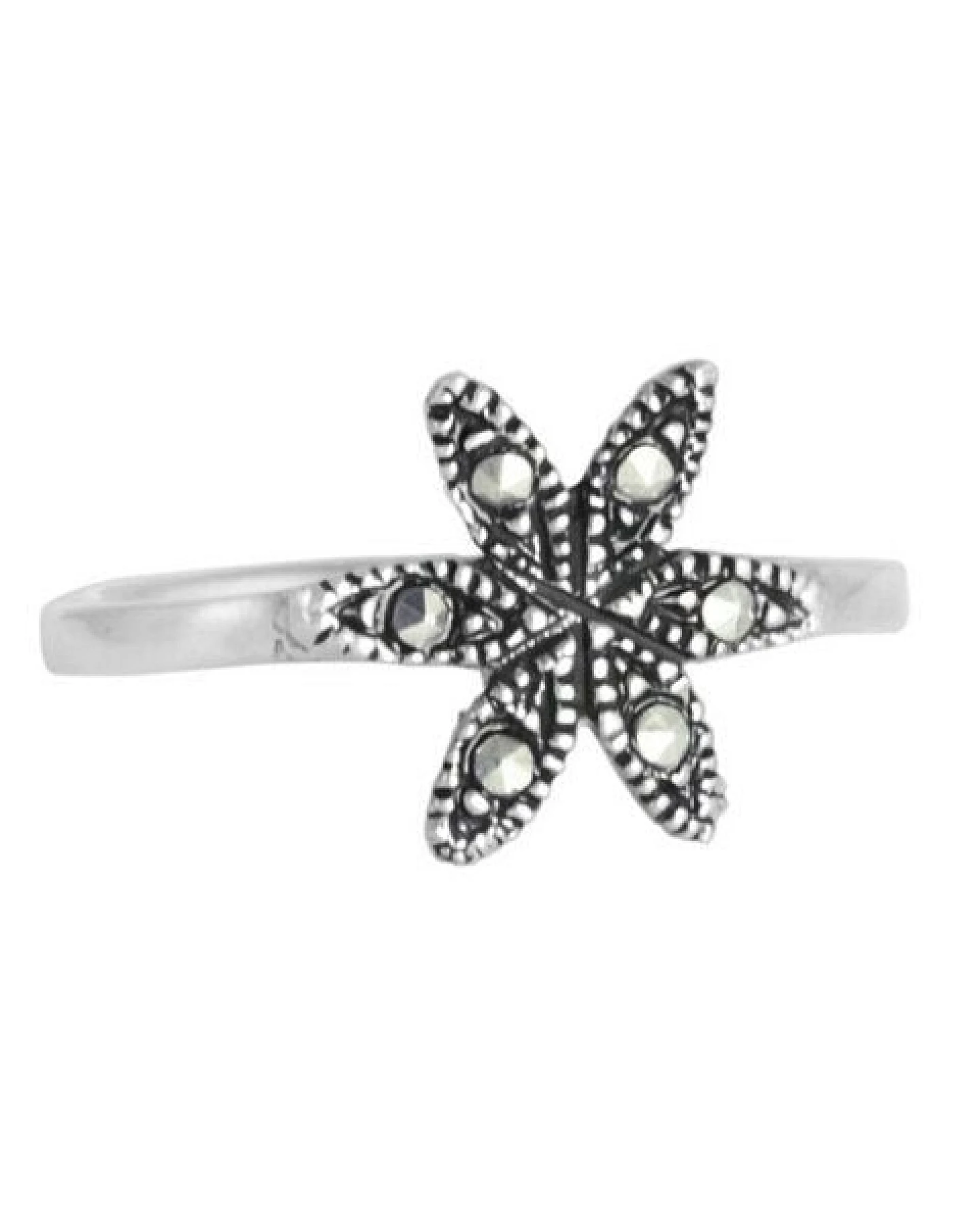 pakilia Silber Ring Blaustern-Blume Fair-Trade und handmade – Ansicht 4