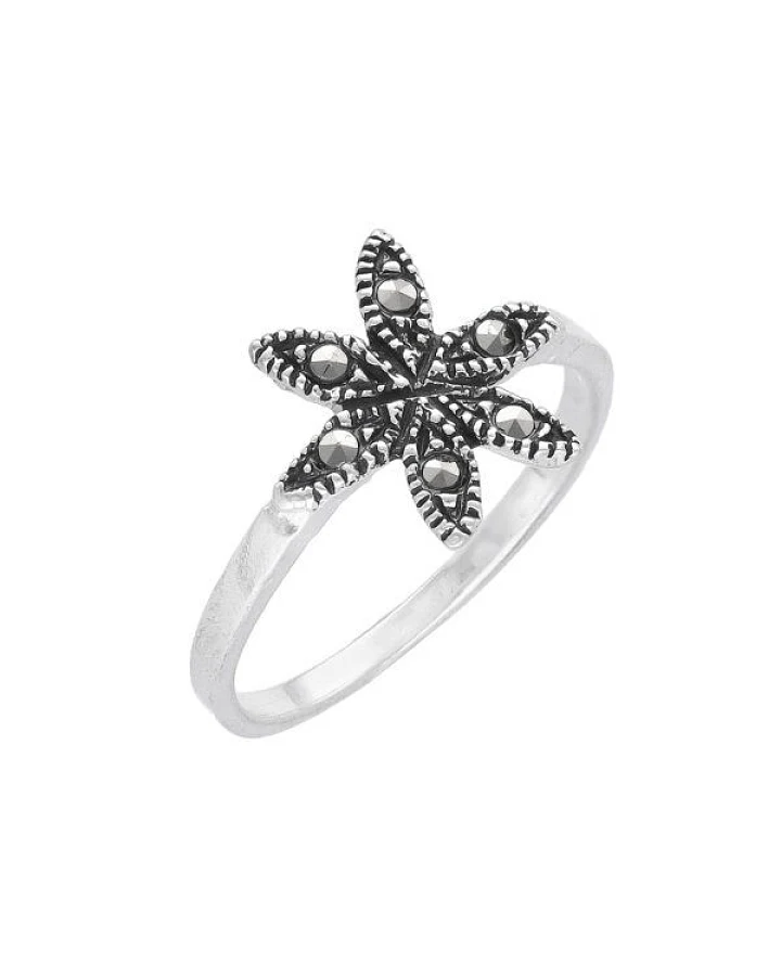 pakilia Silber Ring Blaustern-Blume Fair-Trade und handmade