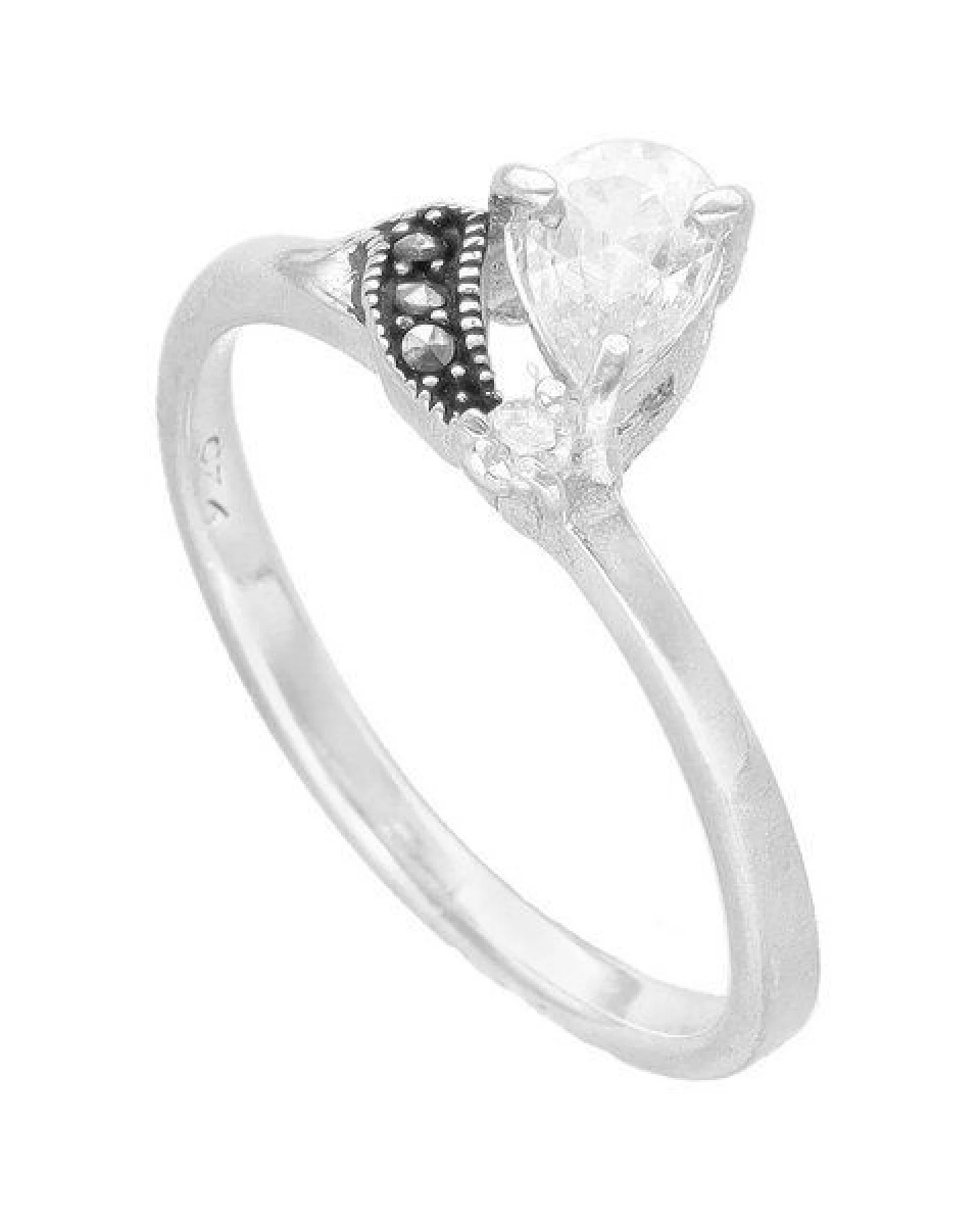 pakilia Silber Ring Kristalltropfen Fair-Trade und handmade – Ansicht 2