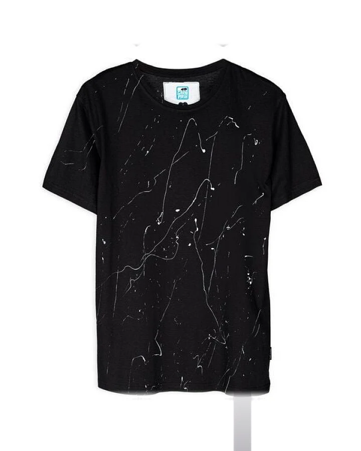 GARY MASH Shirt White Splashes aus Modal®-Mix Schwarz