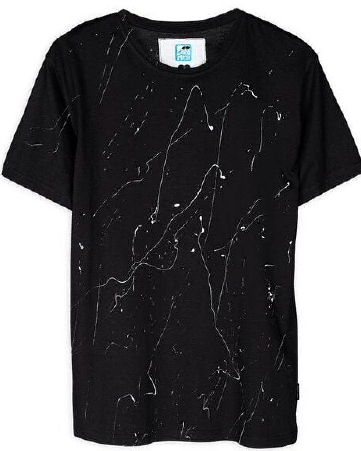 GARY MASH Shirt White Splashes aus Modal®-Mix Schwarz