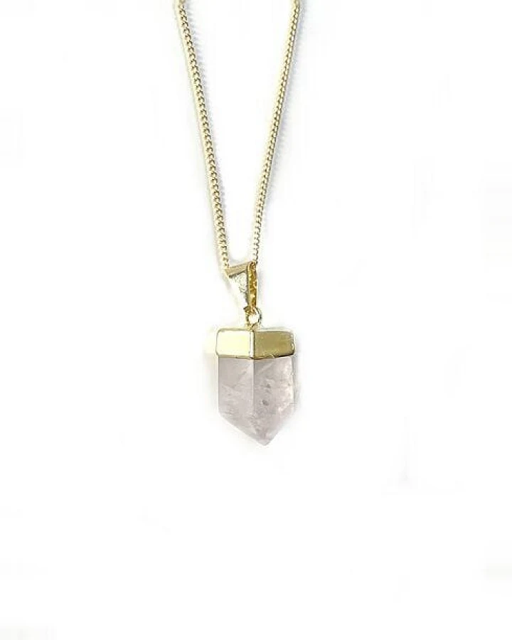 Crystal and Sage Rosenquarz Halskette
