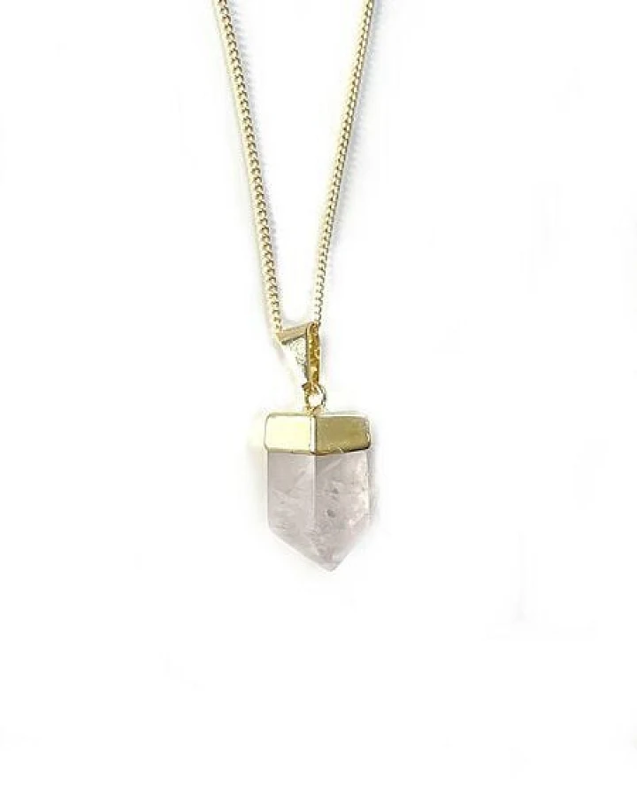 Crystal and Sage Rosenquarz Halskette