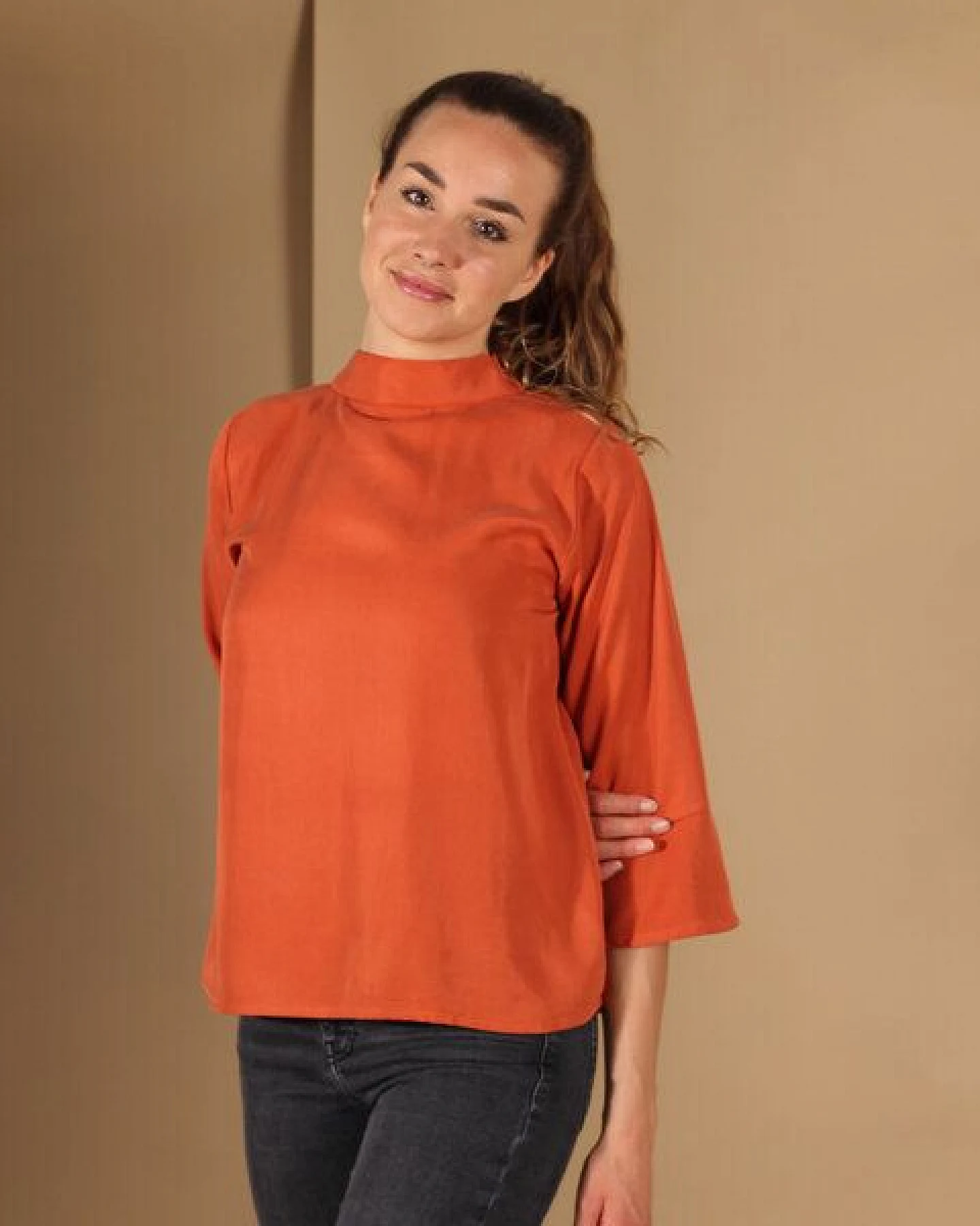 ManduTrap Bluse/Top aus Tencel in Blau, Senfgelb oder Rost, – Ansicht 2