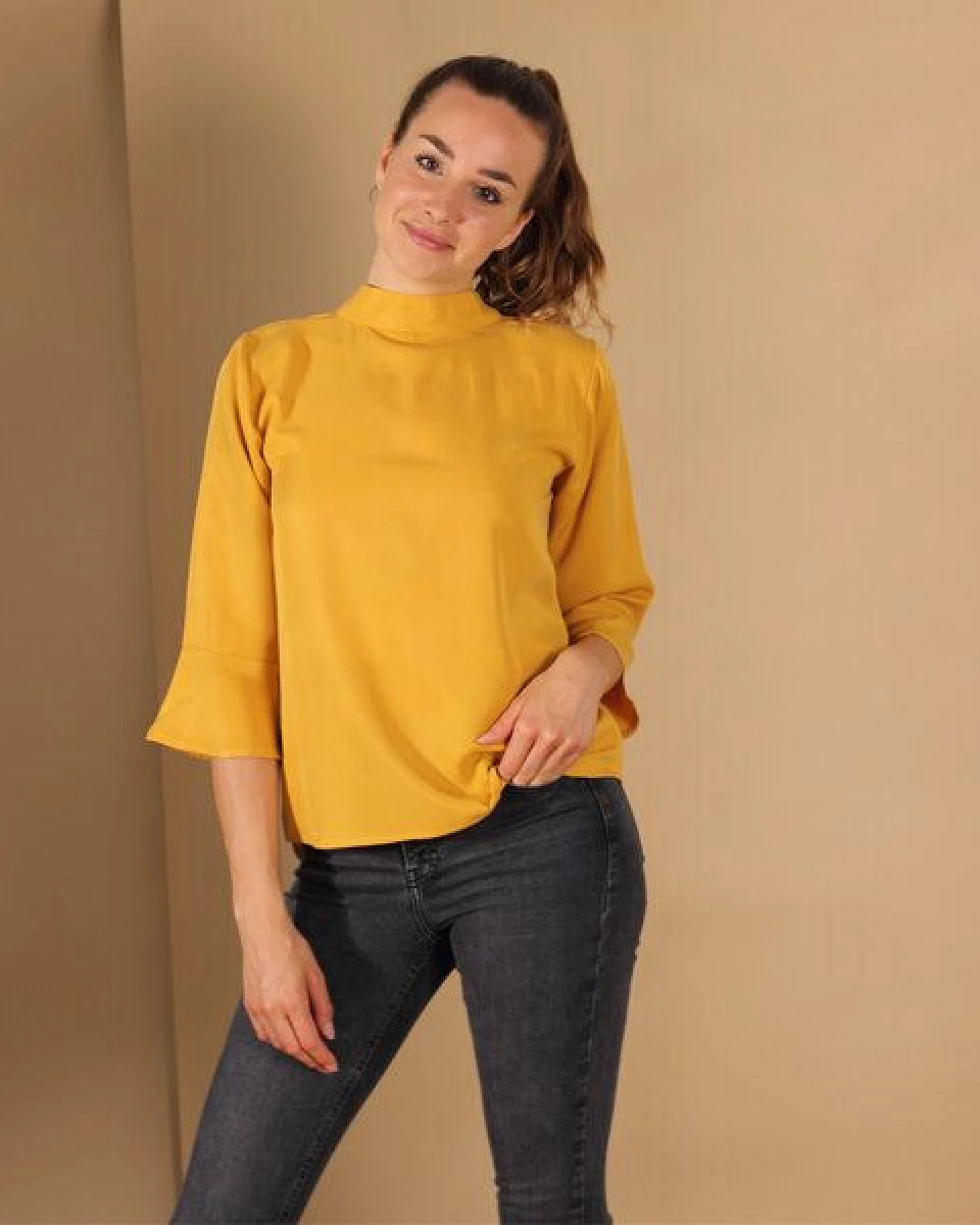 ManduTrap Bluse/Top aus Tencel in Blau, Senfgelb oder Rost, – Ansicht 3