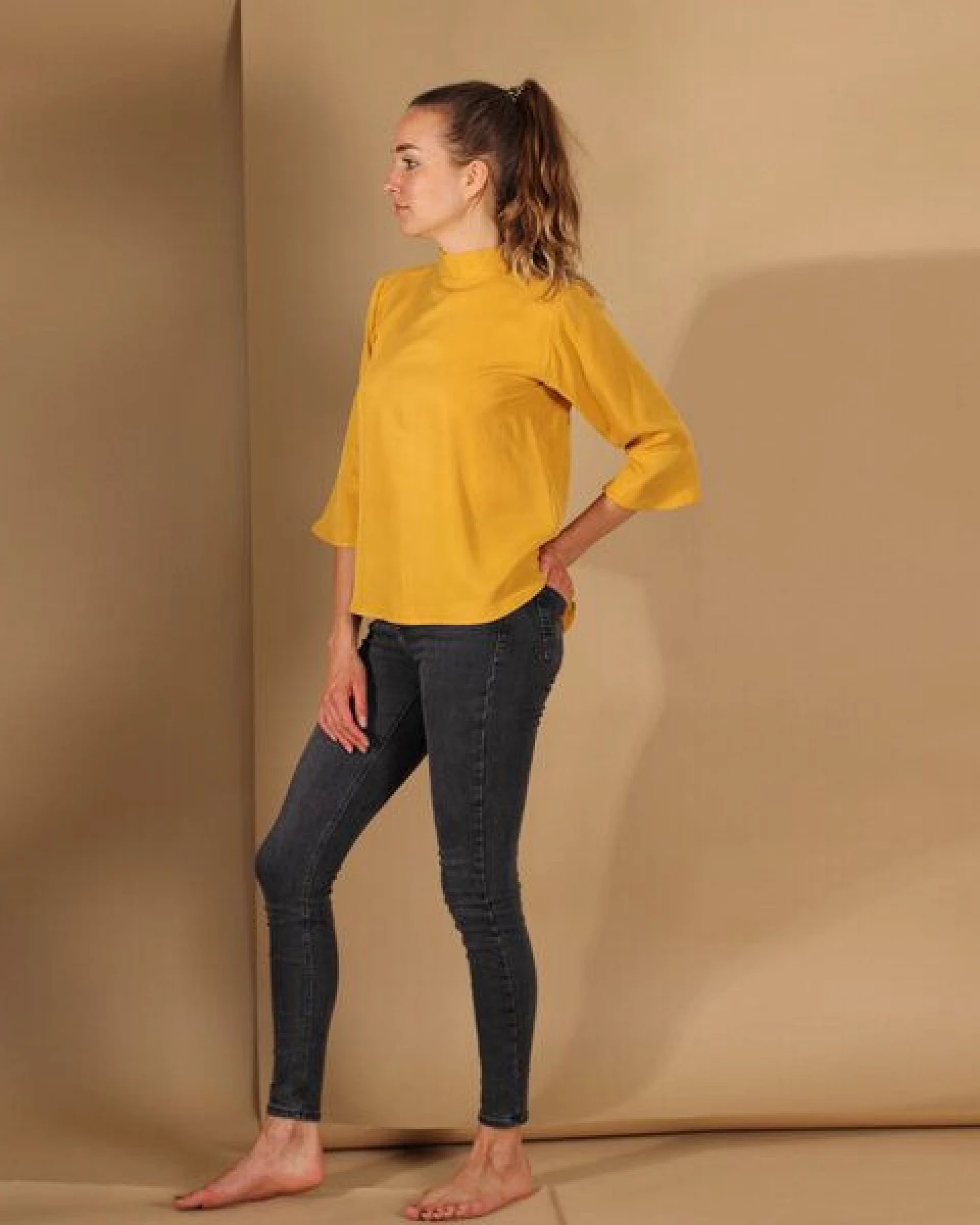 ManduTrap Bluse/Top aus Tencel in Blau, Senfgelb oder Rost, – Ansicht 4