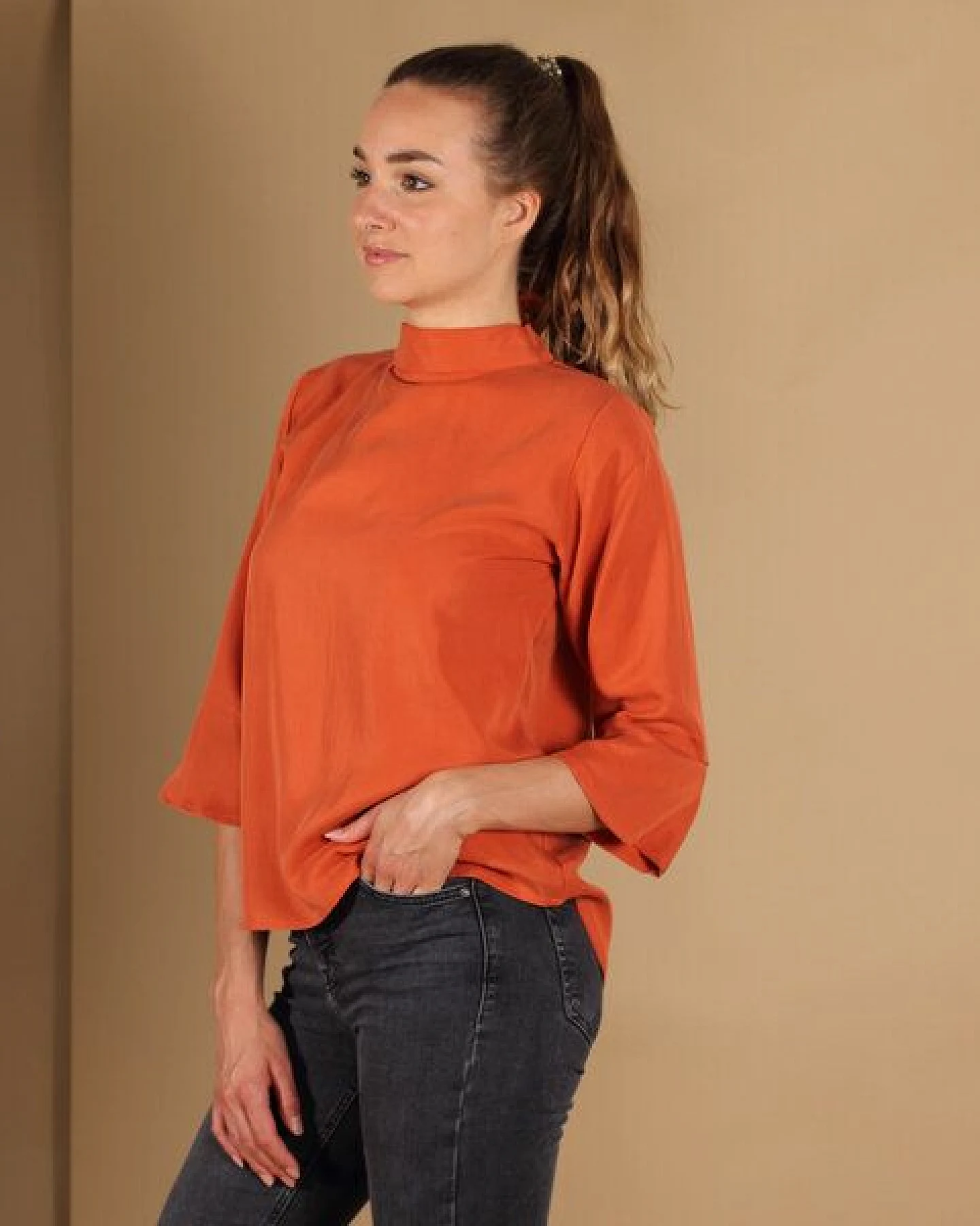 ManduTrap Bluse/Top aus Tencel in Blau, Senfgelb oder Rost, – Ansicht 2