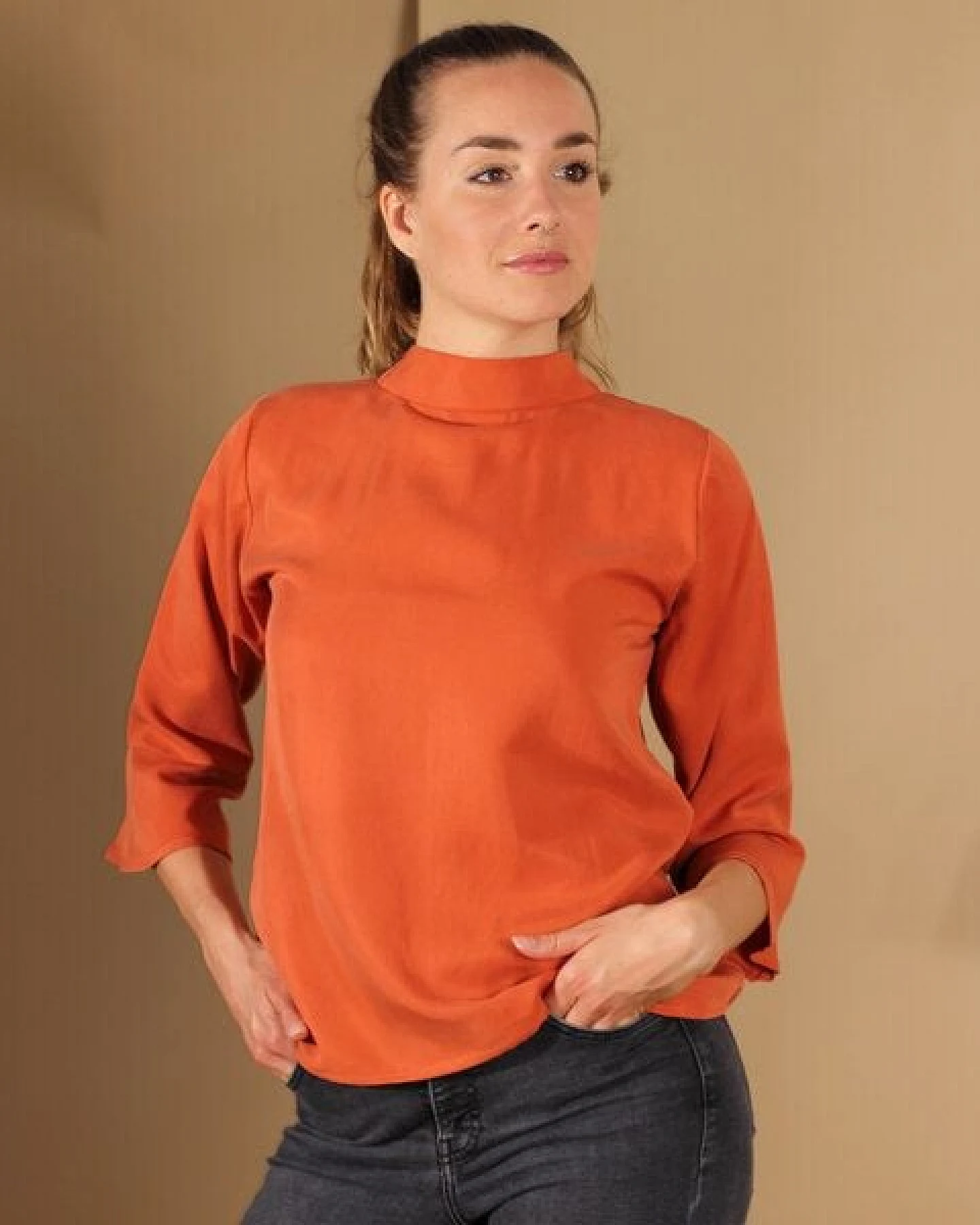 ManduTrap Bluse/Top aus Tencel in Blau, Senfgelb oder Rost, – Ansicht 2