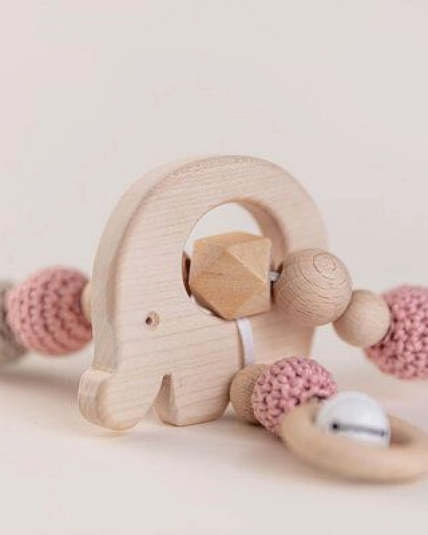 NoniKids Berlin Kinderwagenkette Holz *Elefant Glocke* 2 Farben – Ansicht 3