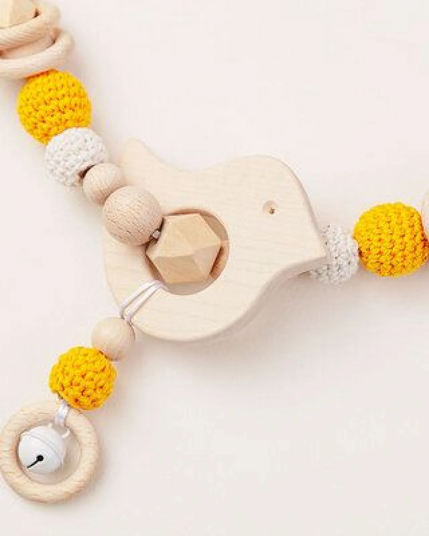 NoniKids Berlin Kinderwagenkette Holz *Vogel Glocke* 2 Farben – Ansicht 4