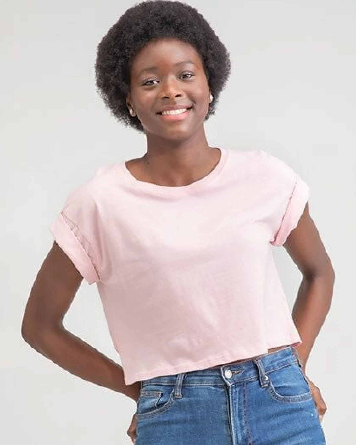 Mantis Damen T-Shirt Cropped Bauchfrei kurz – Ansicht 2