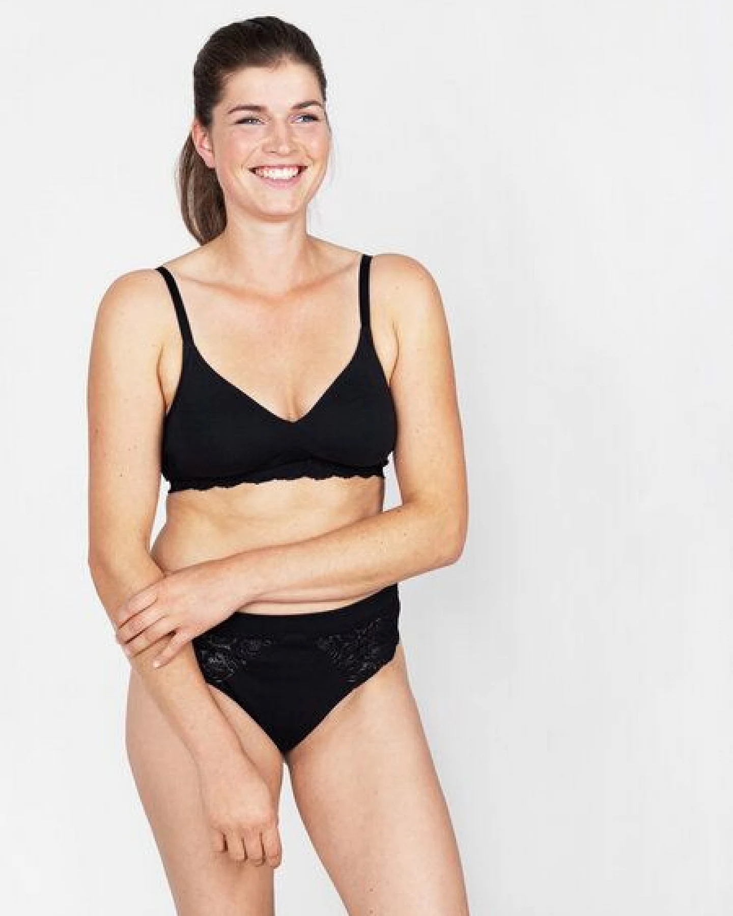 erlich textil Elisabeth bügelloser BH mit Spitze aus Bio-Baumwolle, made in Europe – Ansicht 2