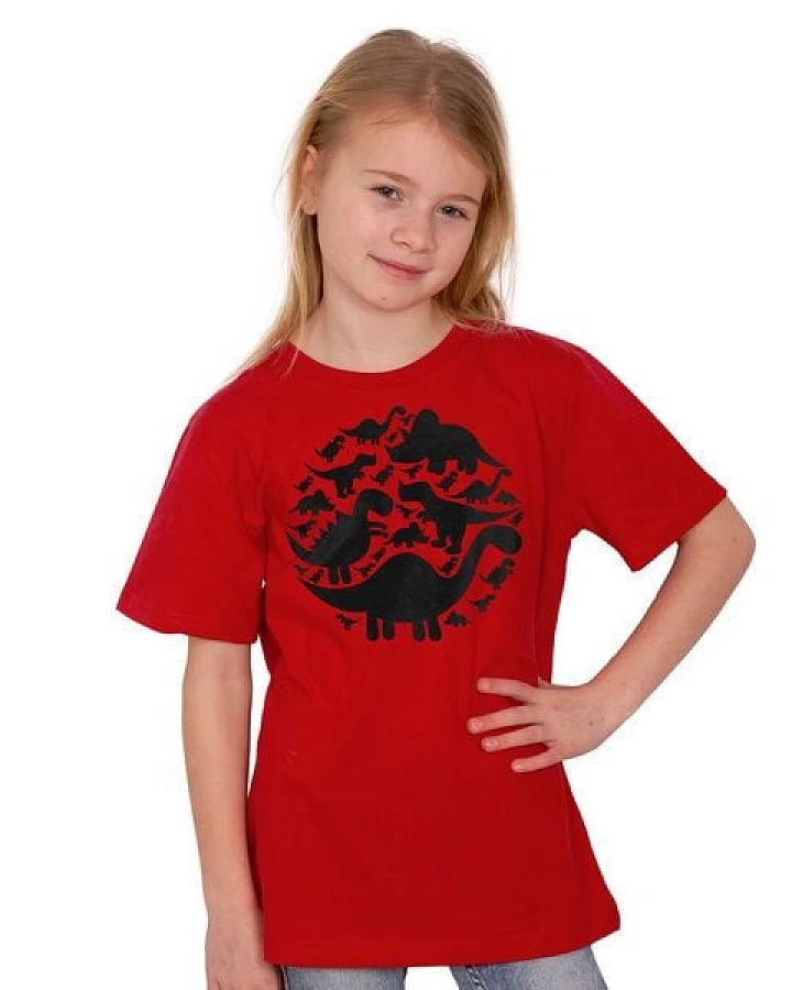 HANDGEDRUCKT "Dinos" Unisex Kinder T-Shirt
