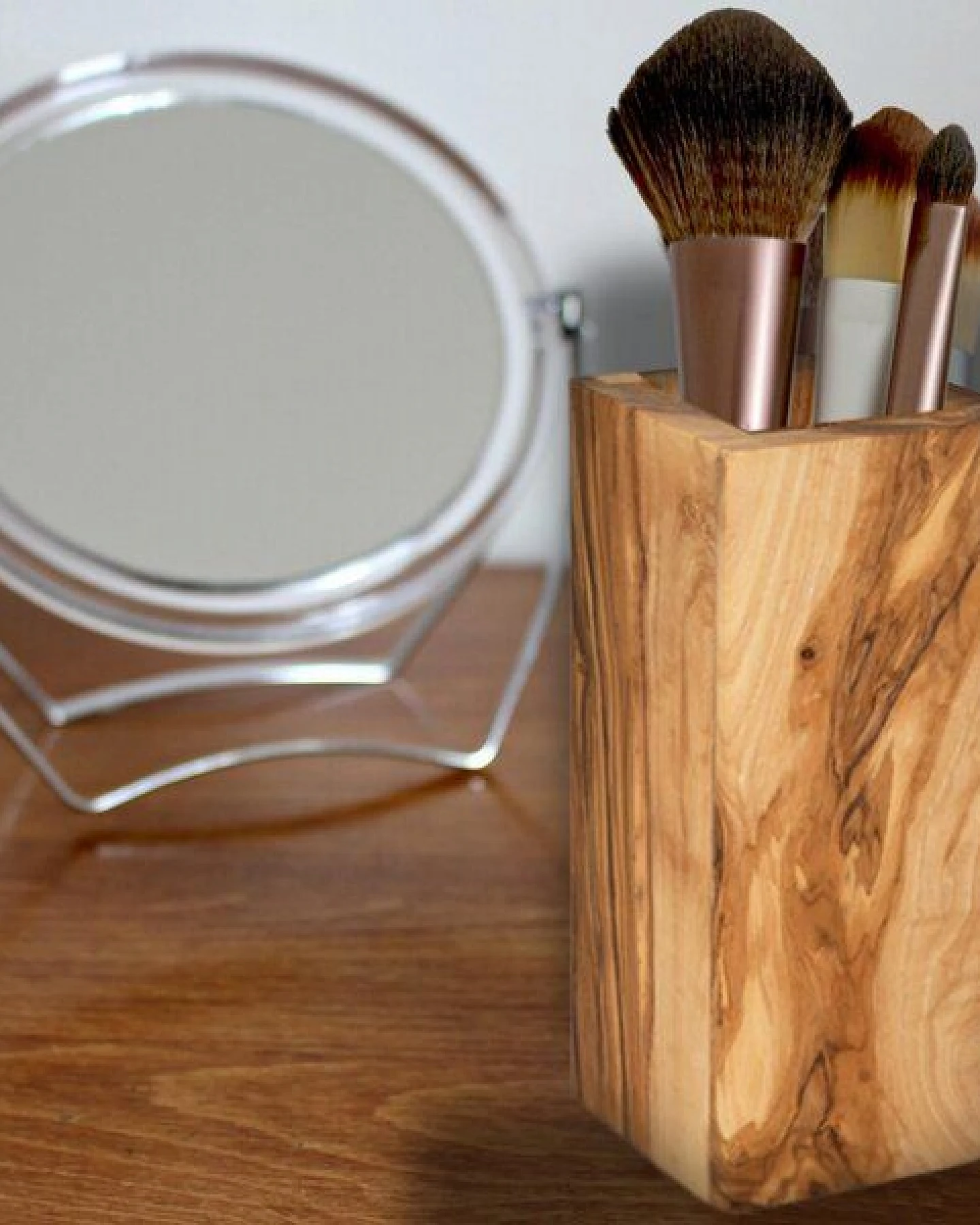 NATUREHOME Besteckhalter Stiftebox Pinselhalter Design aus Olivenholz – Ansicht 4