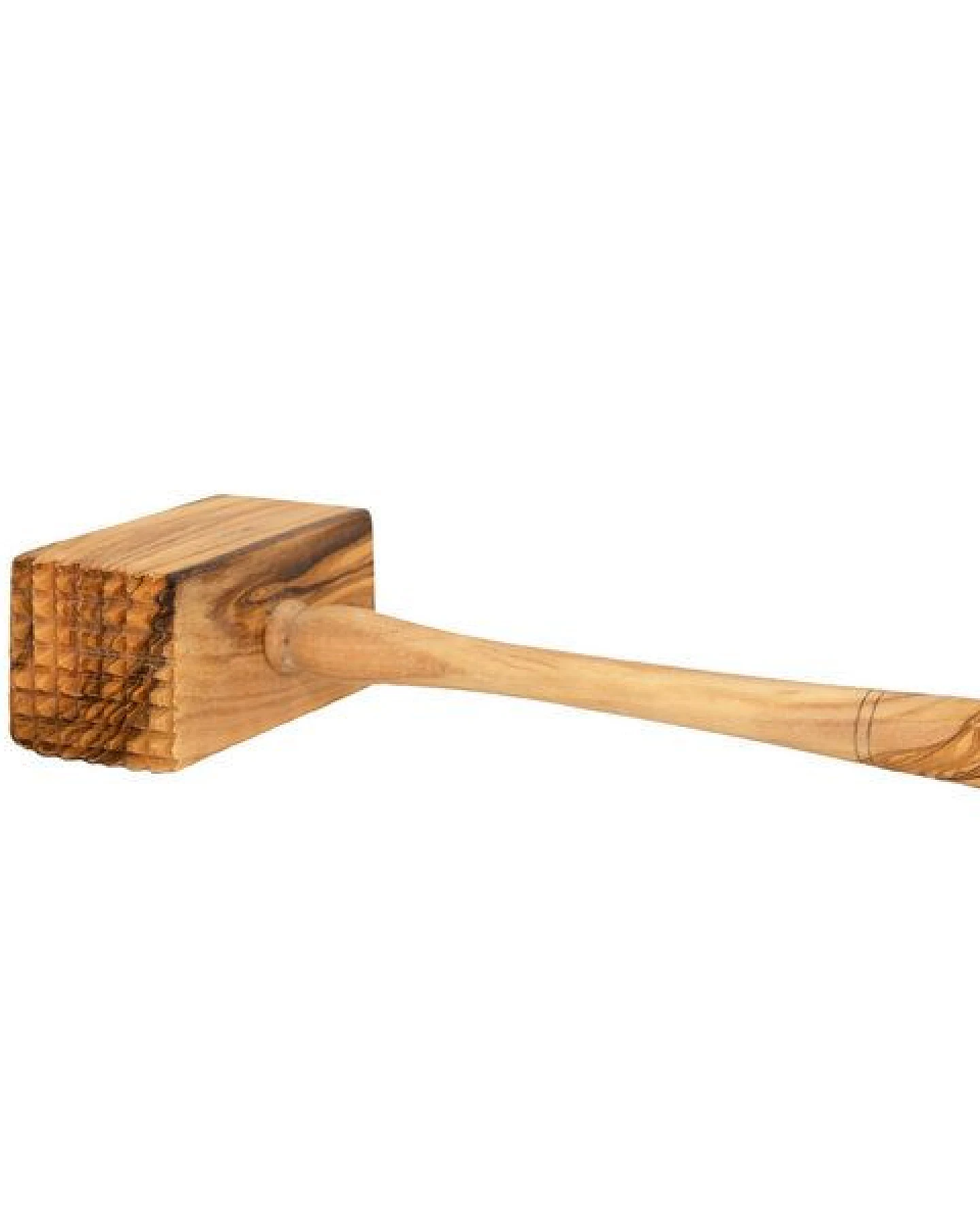 NATUREHOME Fleischklopfer Holz aus Olivenholz - 25 cm Zweiseitiger Fleischhammer / Holzkeule - Handgefertigt, Natürlich – Ansicht 2