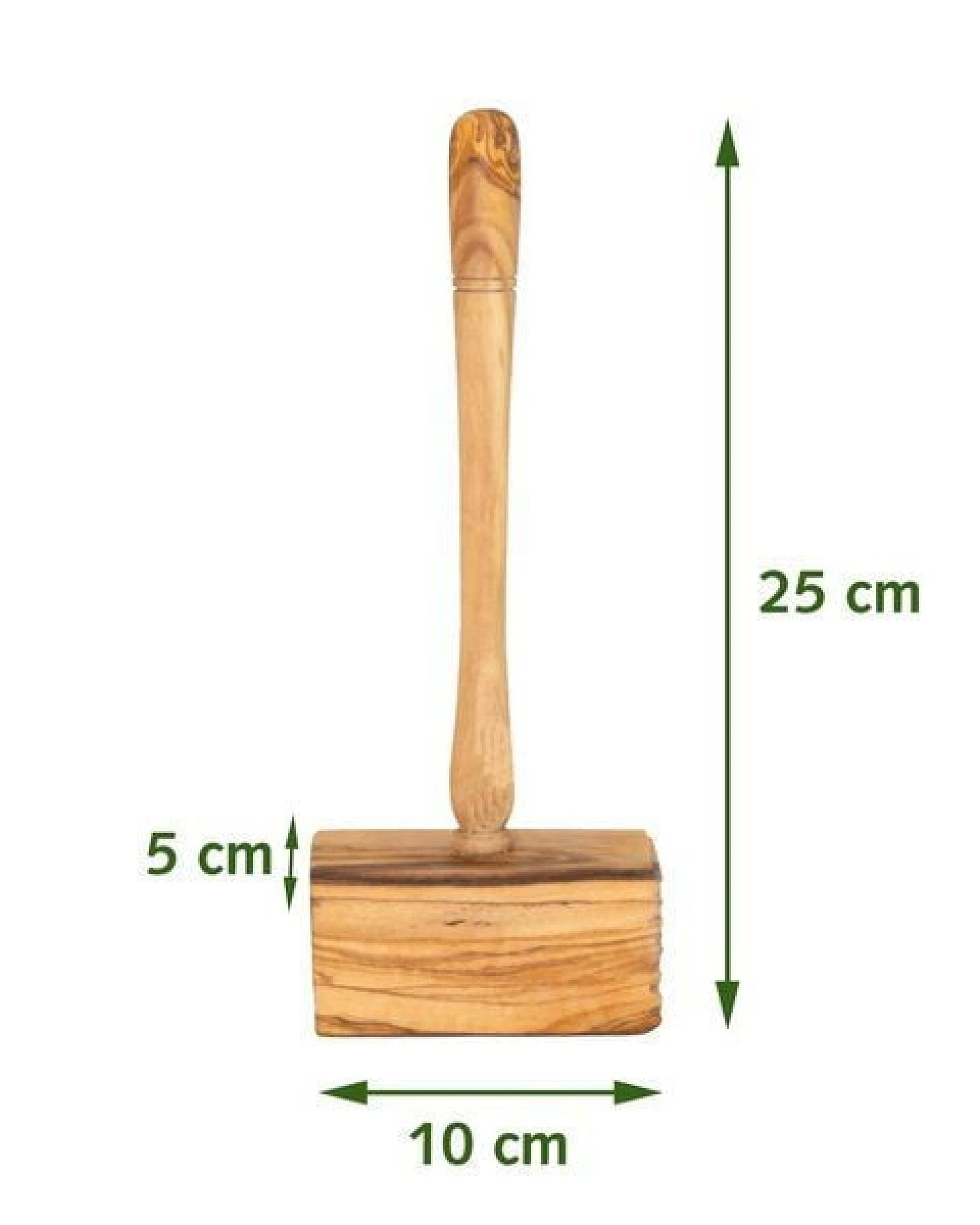 NATUREHOME Fleischklopfer Holz aus Olivenholz - 25 cm Zweiseitiger Fleischhammer / Holzkeule - Handgefertigt, Natürlich – Ansicht 3