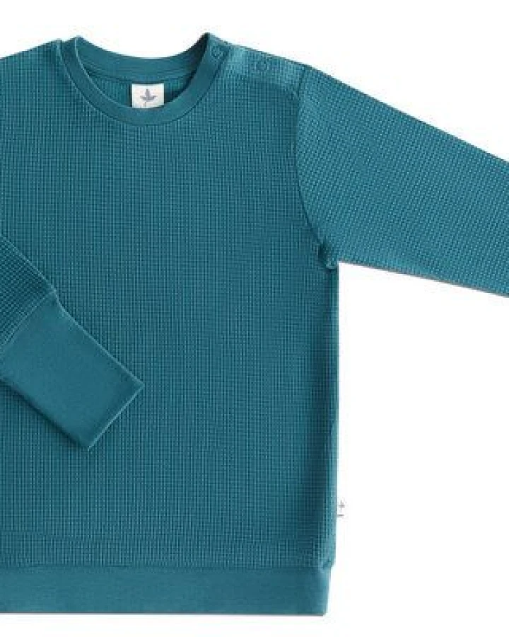 Kinder Sweatshirt Bio-Baumwolle Waffel Strick 2021"Leela Cotton"