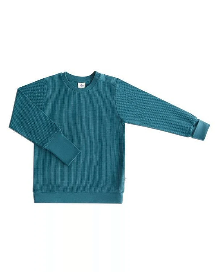 Kinder Sweatshirt Bio-Baumwolle Waffel Strick 2021"Leela Cotton"