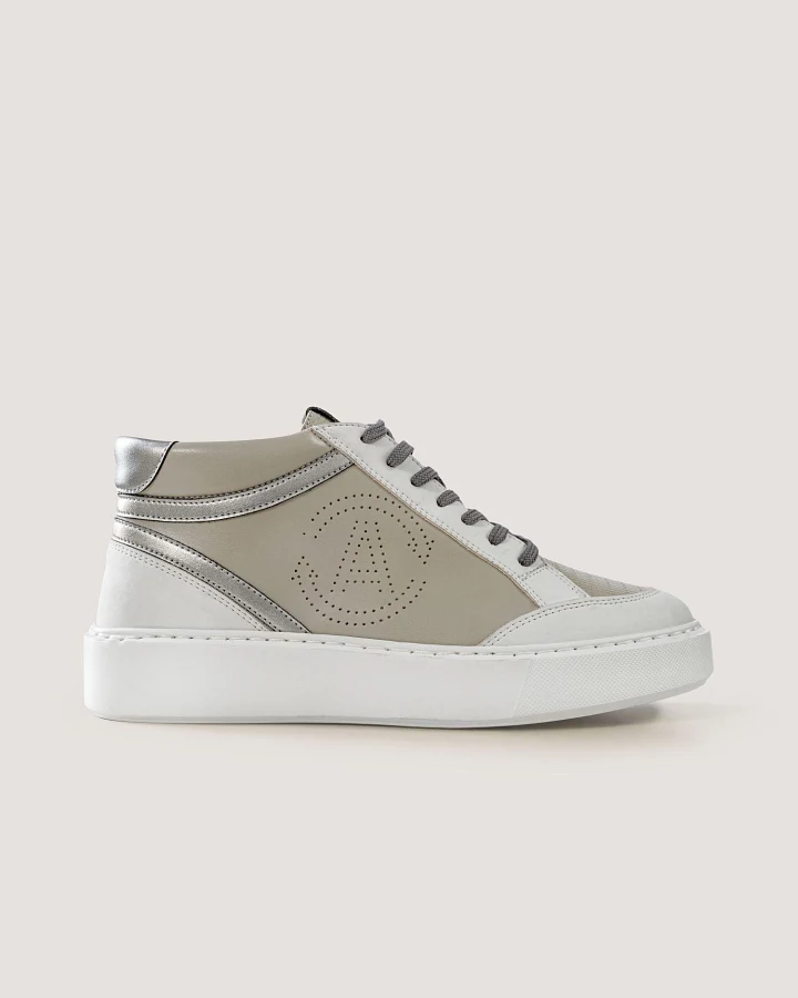 AGAZI Damen vegan Sneaker Blanka Grau & Weiß