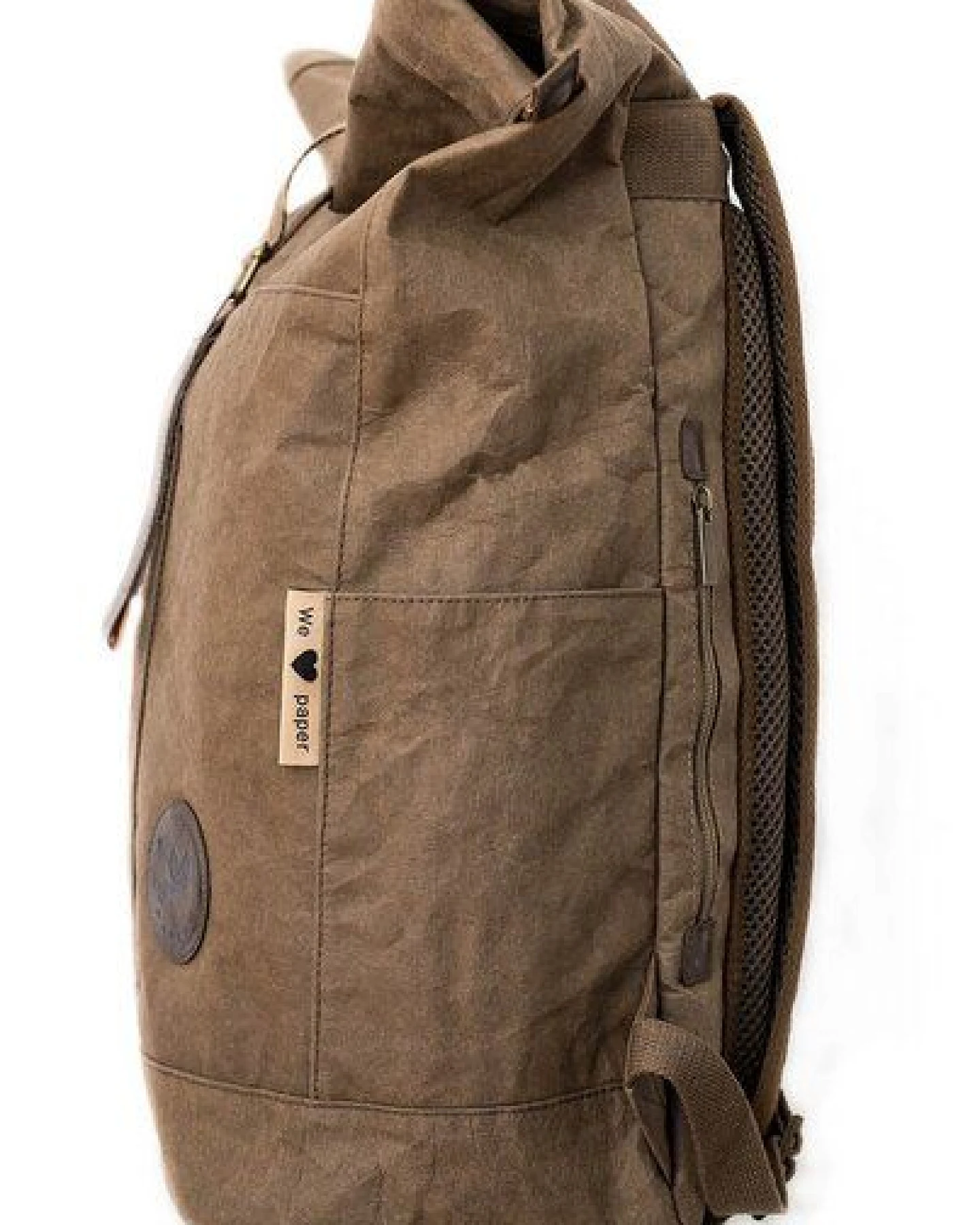 PAPERO Rucksack aus Papier – Rolltop Rucksack Damen Herren mit Laptopfach – wasserfest & robust – vegan & nachhaltig – minimalistisch – leicht & stylisch – FSC zertifiziert – Unisex Tagesrucksack 28L – Ansicht 3
