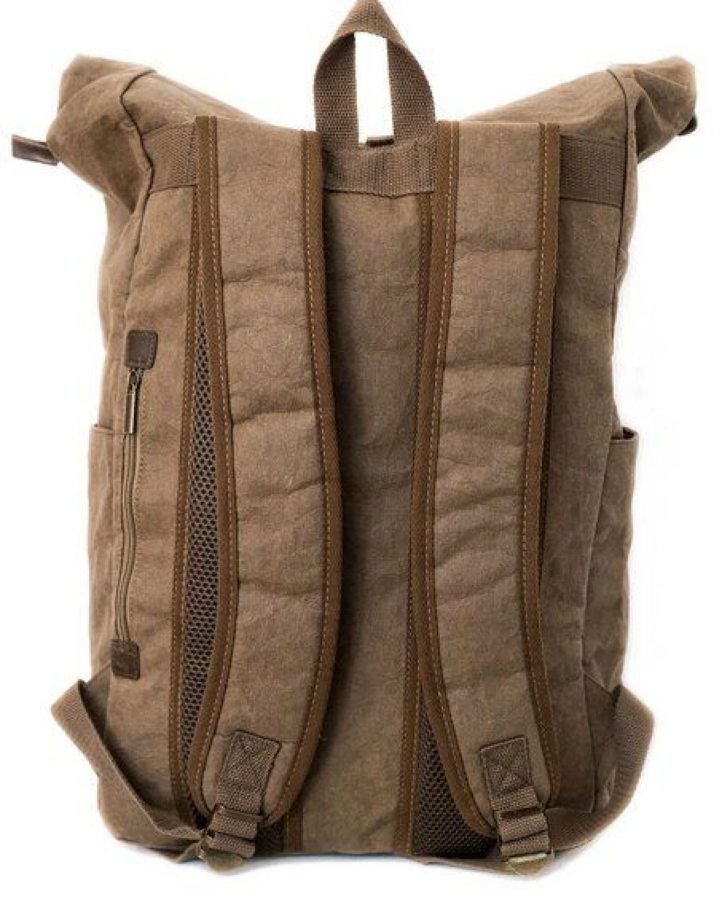PAPERO Rucksack aus Papier – Rolltop Rucksack Damen Herren mit Laptopfach – wasserfest & robust – vegan & nachhaltig – minimalistisch – leicht & stylisch – FSC zertifiziert – Unisex Tagesrucksack 28L – Ansicht 4