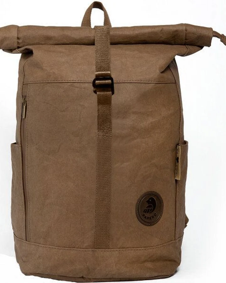 PAPERO Rucksack aus Papier – Rolltop Rucksack Damen Herren mit Laptopfach – wasserfest & robust – vegan & nachhaltig – minimalistisch – leicht & stylisch – FSC zertifiziert – Unisex Tagesrucksack 28L