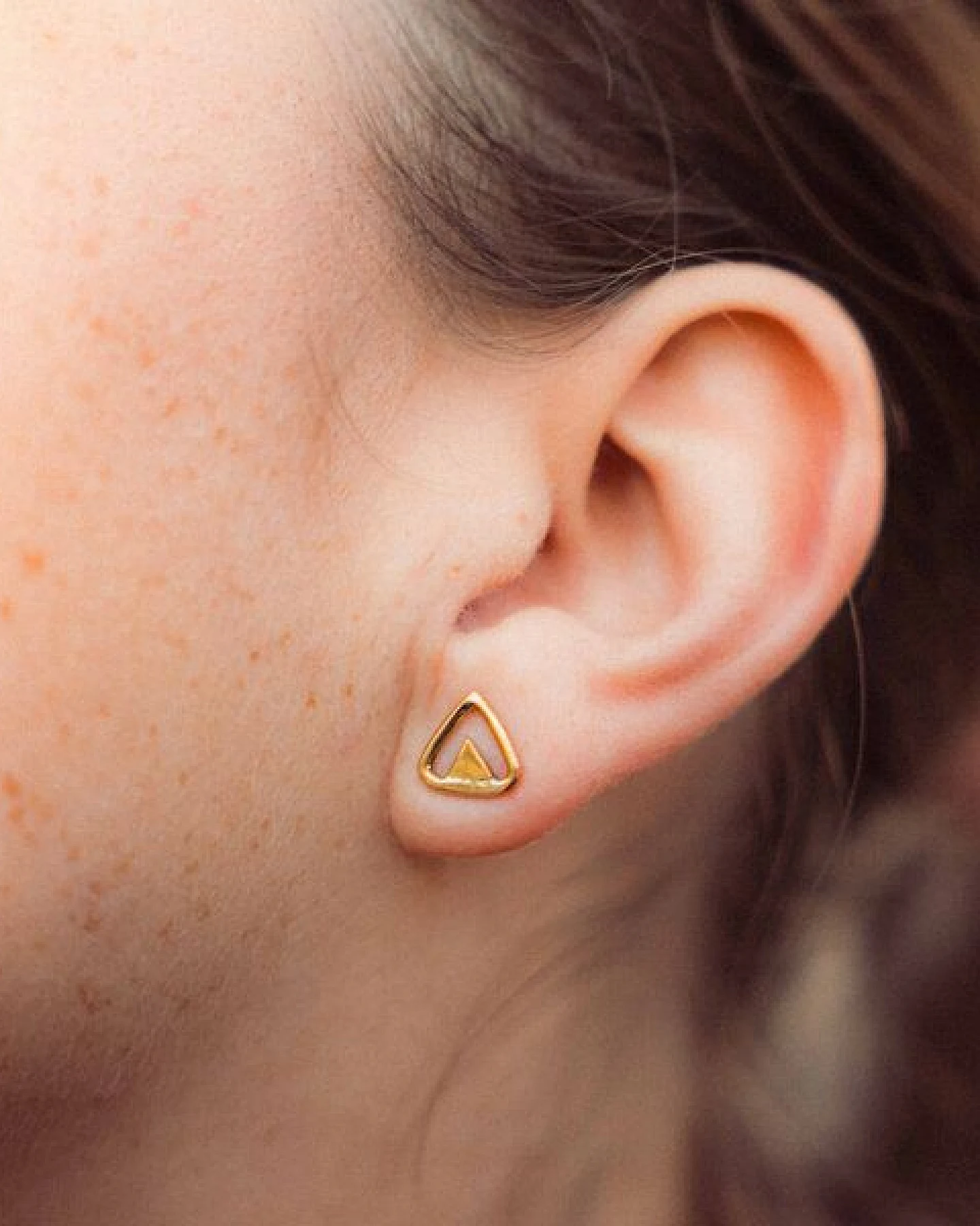 ting goods Ohrringe Triangle, Messing – Ansicht 2