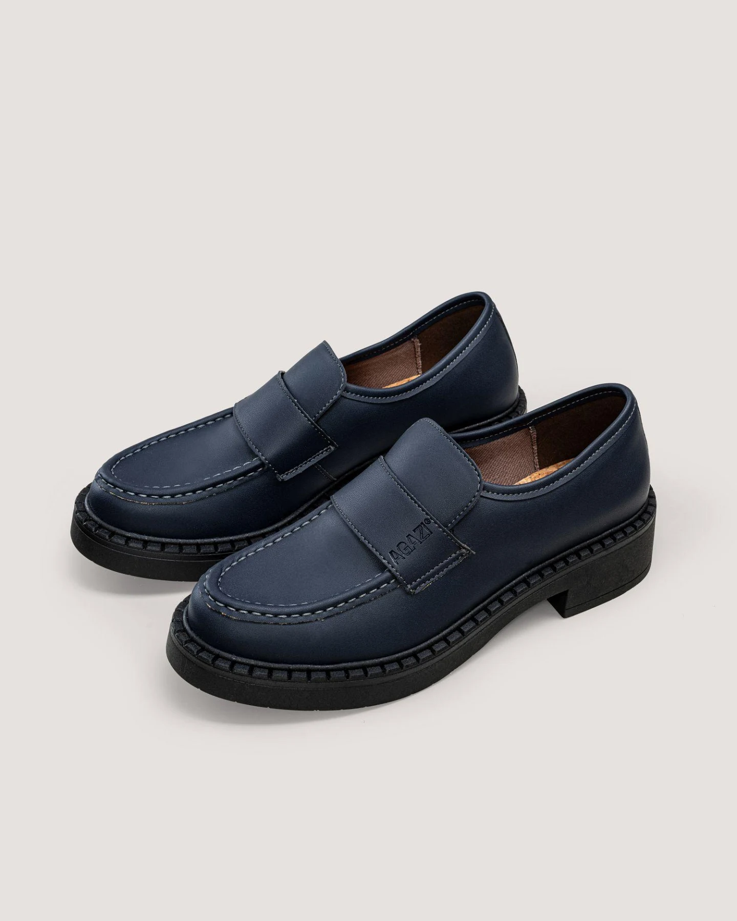 AGAZI Damen vegan Loafer 3-In-1 Diane Marineblau – Ansicht 2