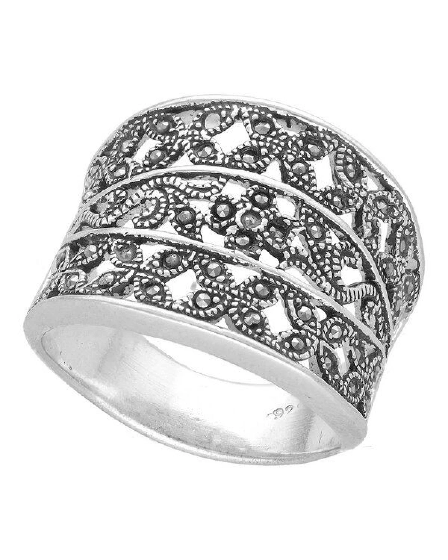 pakilia Silber Ring Pyrit-Steinchen Fair-Trade und handmade #10 US – Ansicht 4