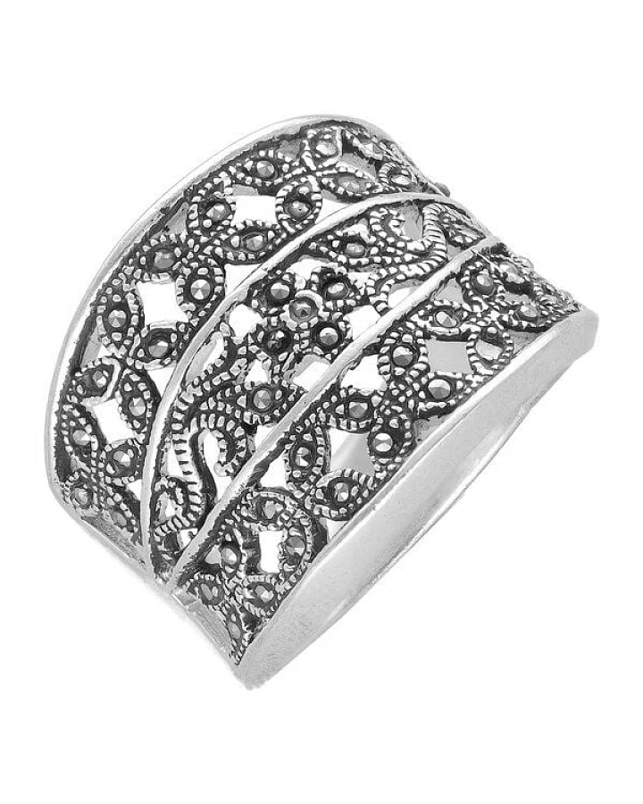 pakilia Silber Ring Pyrit-Steinchen Fair-Trade und handmade #10 US