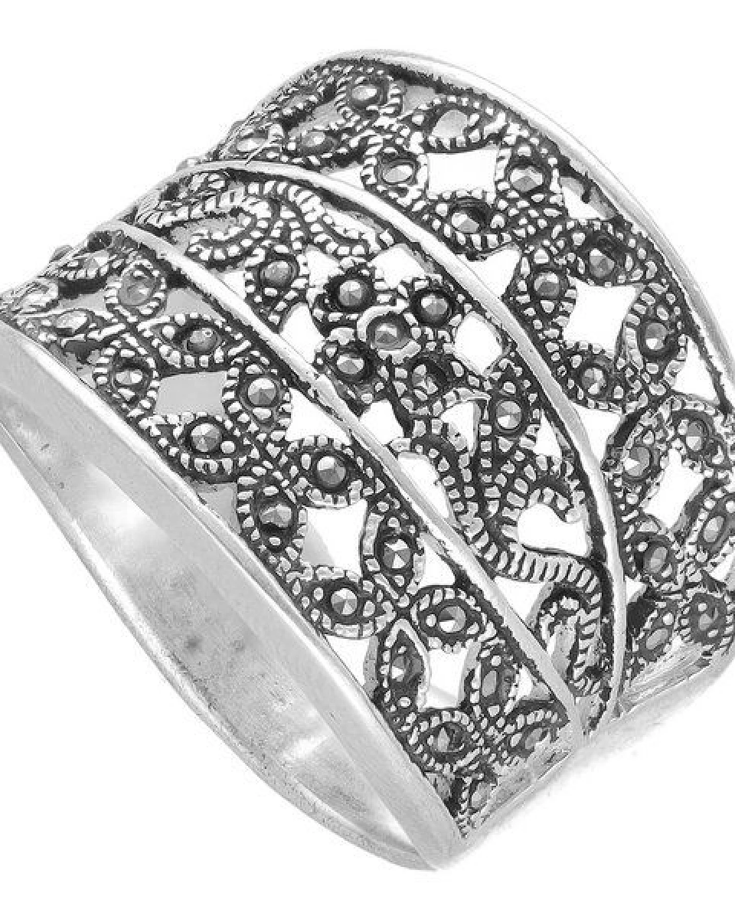 pakilia Silber Ring Pyrit-Steinchen Fair-Trade und handmade #10 US – Ansicht 2
