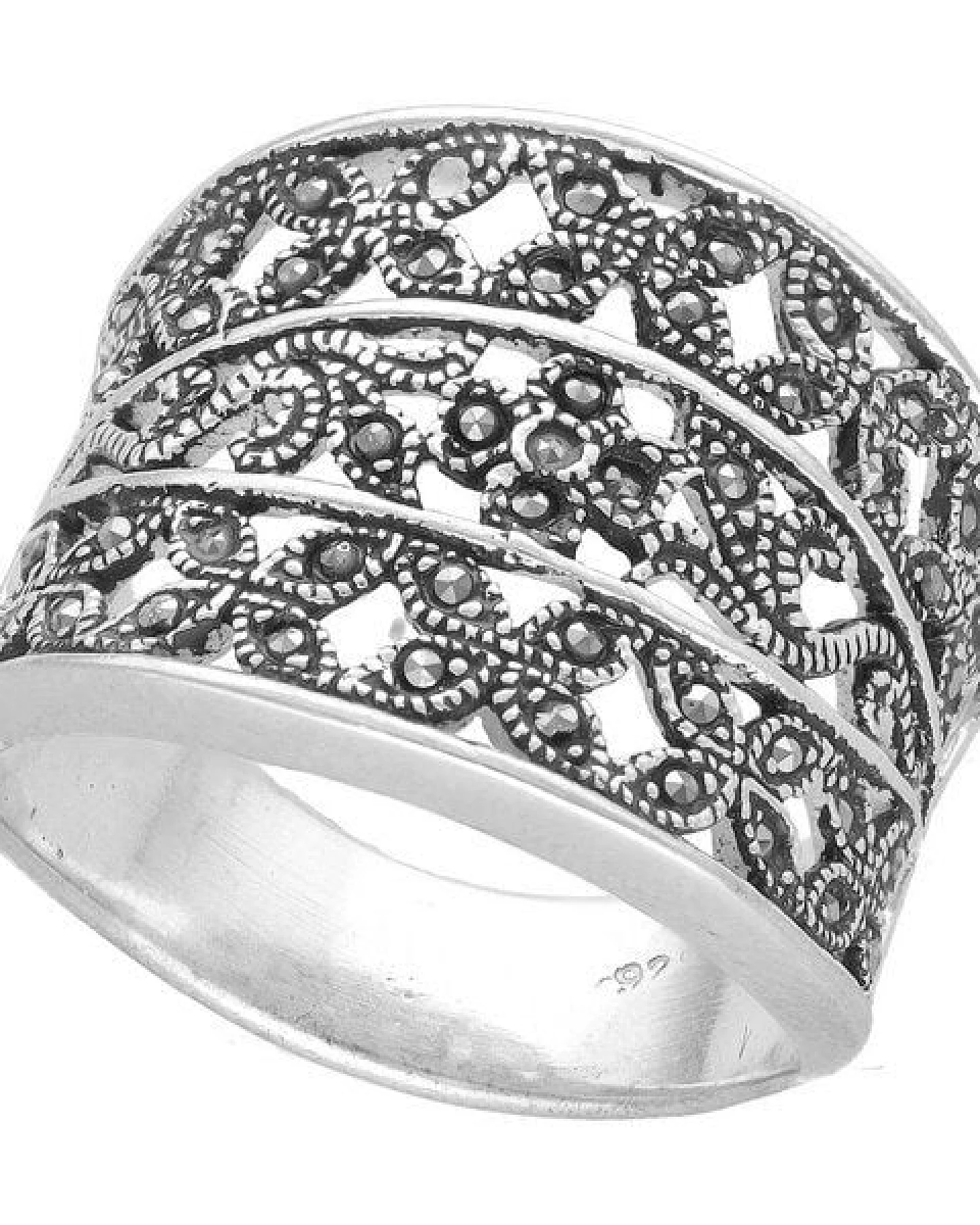 pakilia Silber Ring Pyrit-Steinchen Fair-Trade und handmade #10 US – Ansicht 4