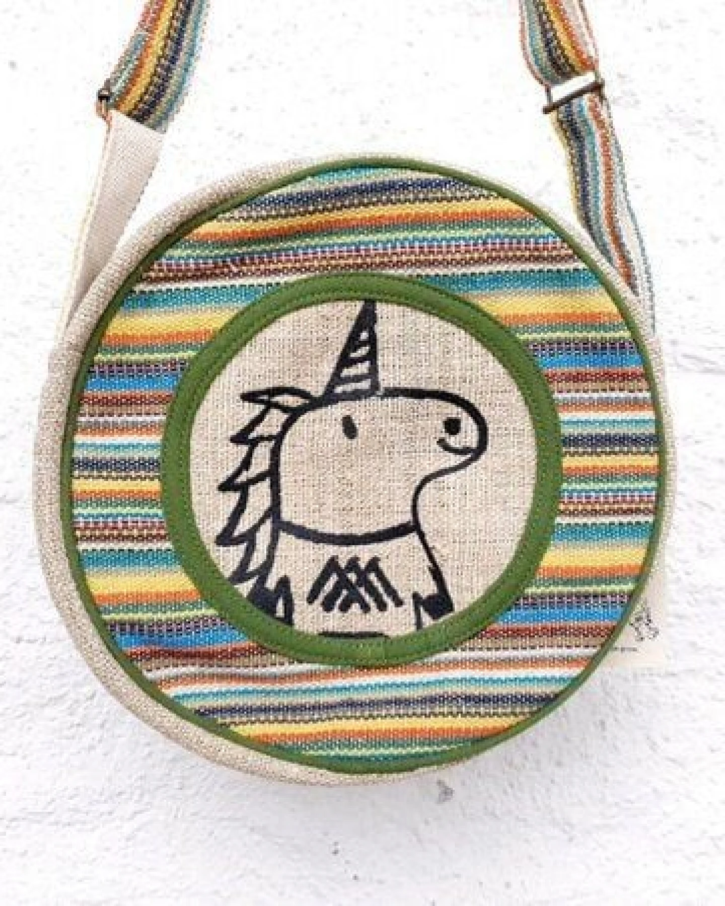 Himal Hemp HH Einhorn Umhängetasche rund aus wildem Hanf und Baumwolle – Ansicht 2