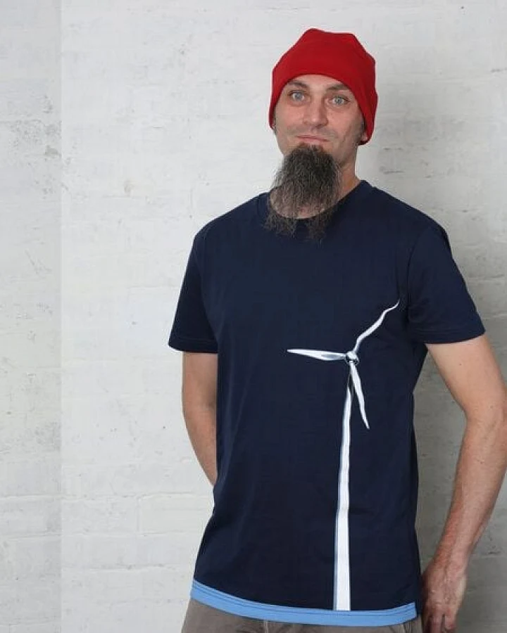 T-Shirtladen-Marktstrasse GmbH Windrad navy Boy-T-Shirt