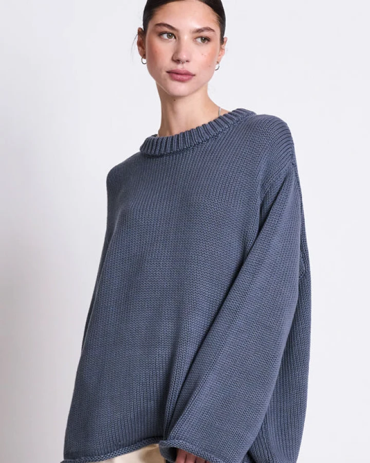 JAN 'N JUNE Damen vegan Pullover Sona Turbulence Blau