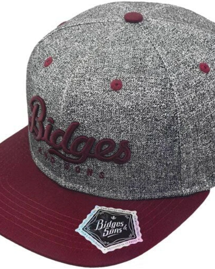 Grey-Melange/Burgundy