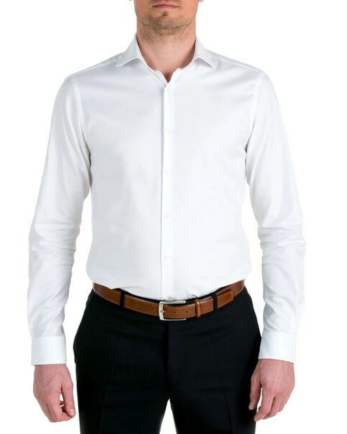 SKOT Fashion Nachhaltige Langarm Herren Hemd Serious White Oxford Slim Fit – Ansicht 2