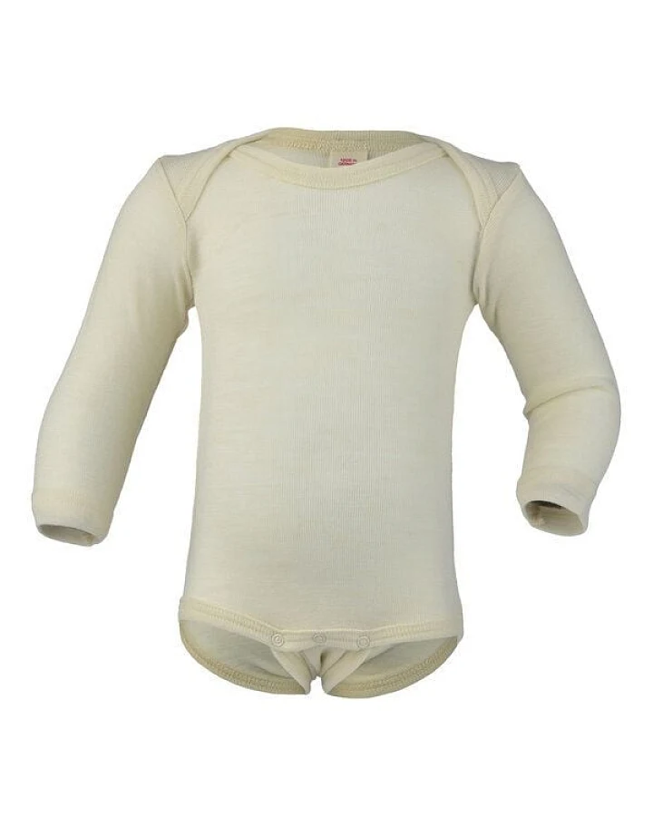 Engel natur Baby / Kinder Body Langarm Schurwolle kbT